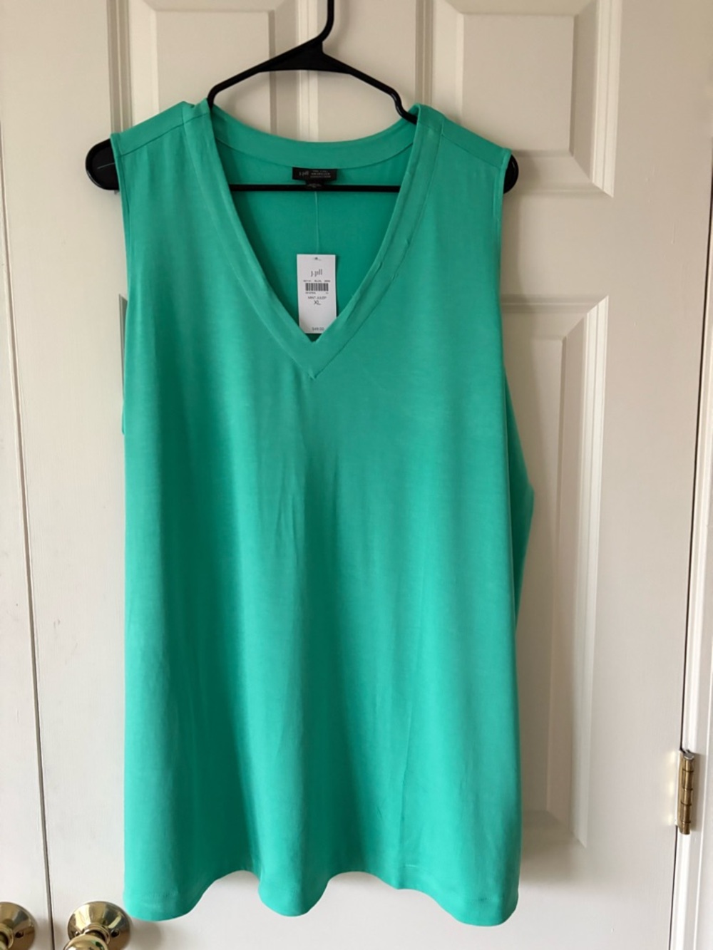 J. Jill Sleeveless V-Neck Tank in Teal Green